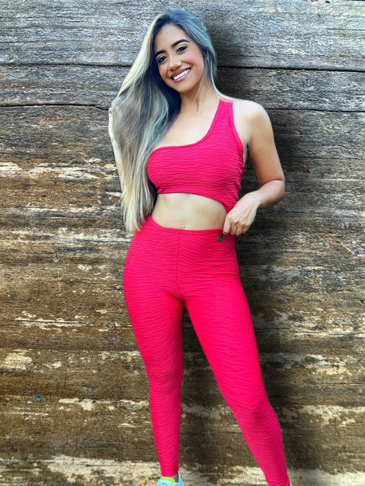 Enterizo deportivo - One shoulder V Scrunch - Rojo ❤️🔥