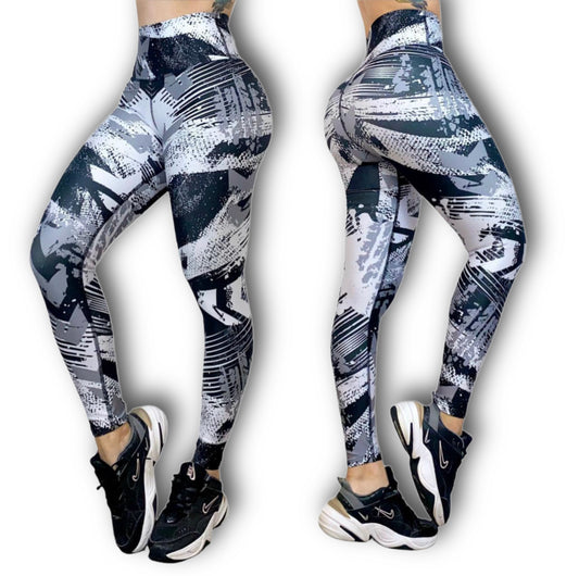 Curvy Legging’s White + Black + Gray | Control Abdomen