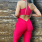 Enterizo deportivo - One shoulder V Scrunch - Rojo ❤️‍🔥