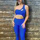 Enterizo deportivo - One shoulder V Scrunch - Azul 🌀