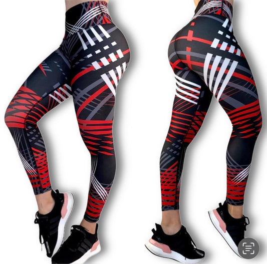 Curvy Legging’s  Red + White + Black + Gray | Control Abdomen