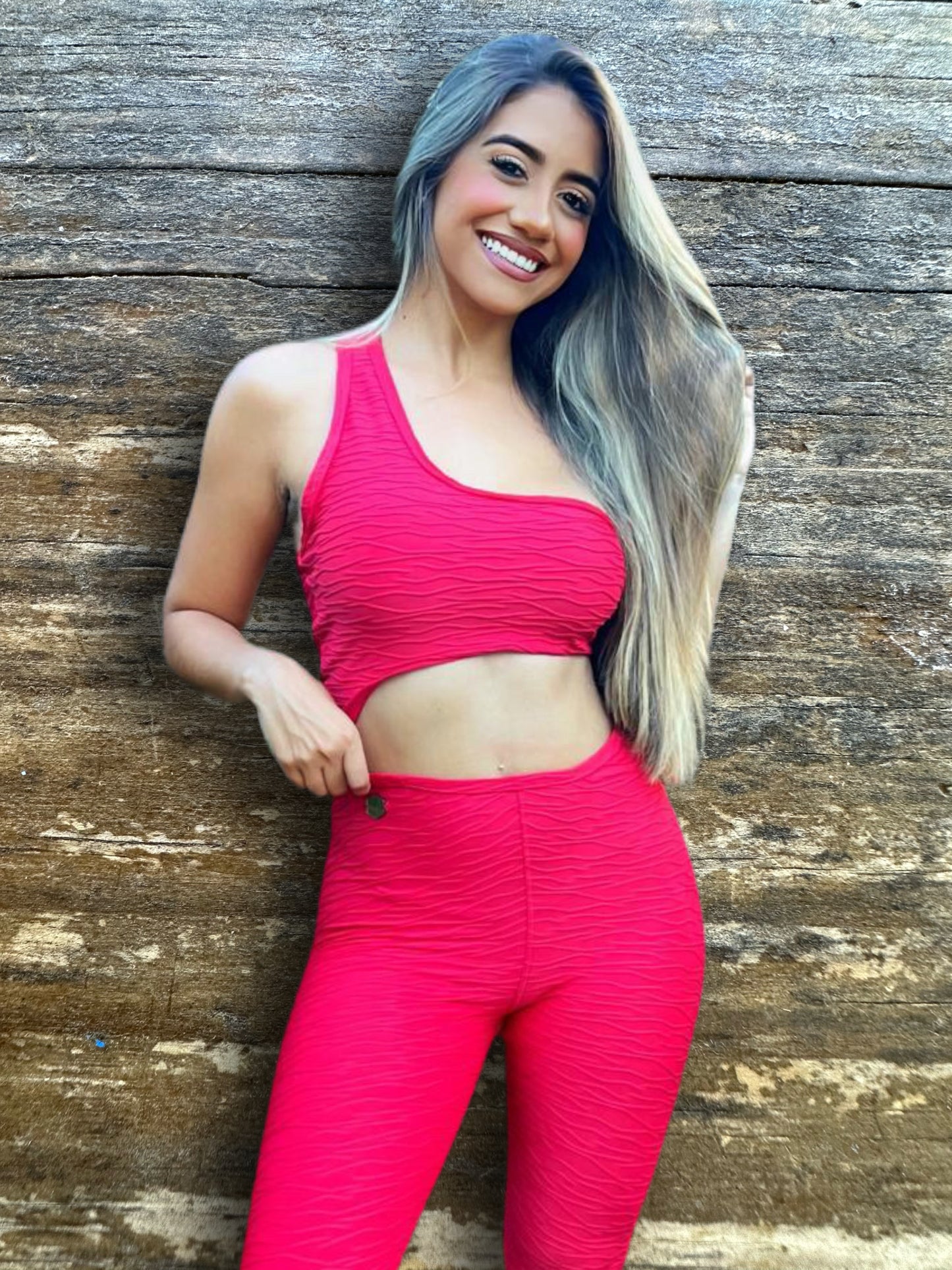 Enterizo deportivo - One shoulder V Scrunch - Rojo ❤️‍🔥